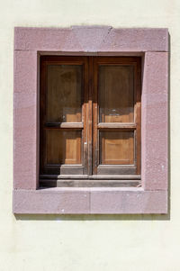 Closed door of building