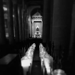 Interior of illuminated cathedral