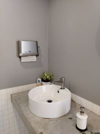 Electric lamp on table at home