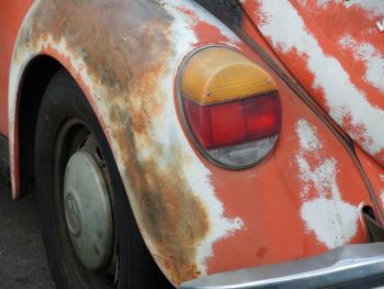 Close-up of red car