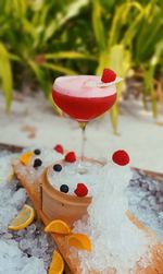 Close-up of dessert on table