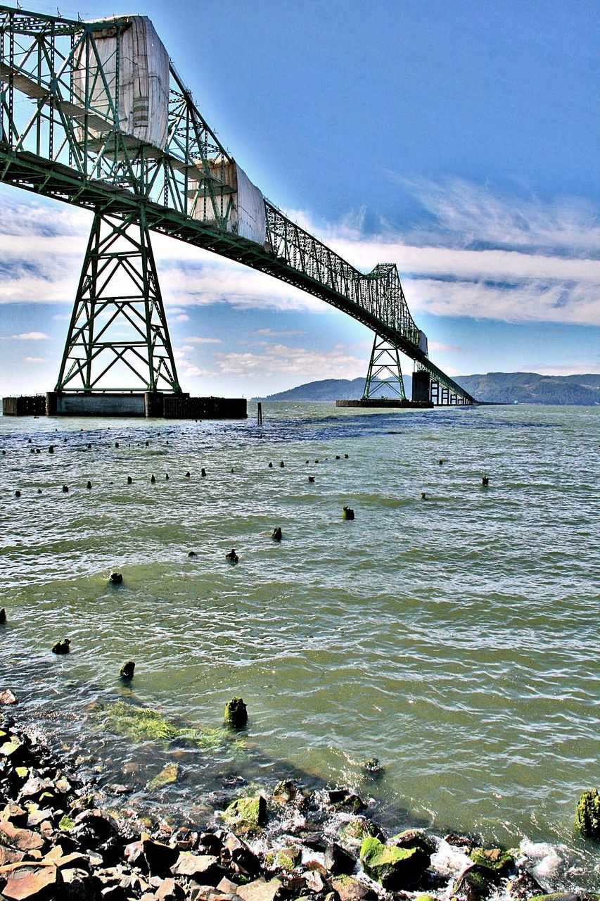 water, bridge, architecture, built structure, connection, sky, bridge - man made structure, no people, nature, transportation, sea, day, land, scenics - nature, metal, outdoors, travel destinations, bay