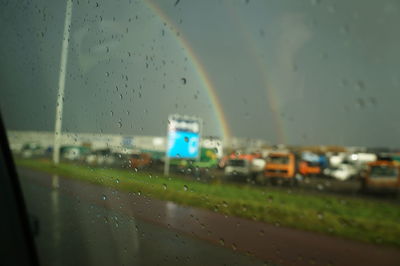 Close-up of water drops on glass