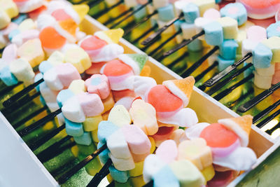 Colorful candies for sale at store