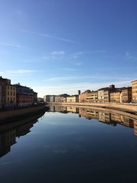 Reflection of buildings in city