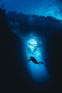 Man swimming in the sea