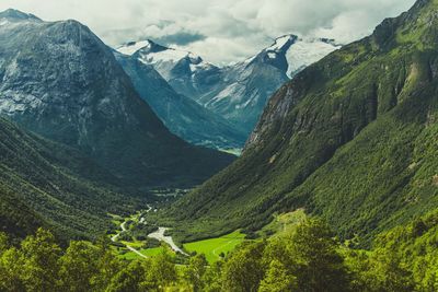 Scenic view of mountains against sky