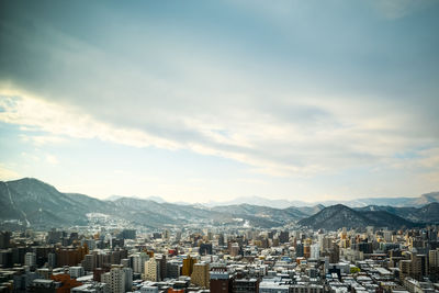 High angle shot of townscape