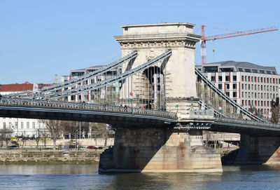 Bridge over river in city