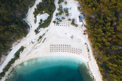 High angle view of sea