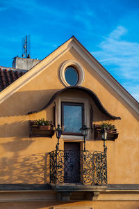 Low angle view of building against sky