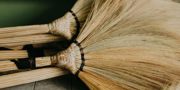 Close-up of handcrafted walis tambo or brooms