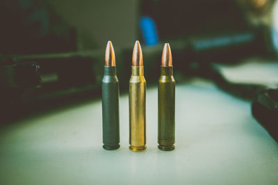 Close-up of cigarette on table