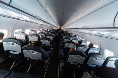 Interior of airplane