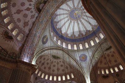 Low angle view of ceiling in blue mosque