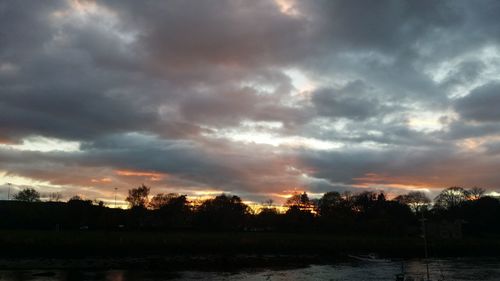 Scenic view of dramatic sky during sunset