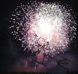 Low angle view of firework display