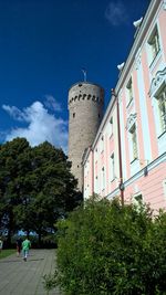 Low angle view of built structure against sky