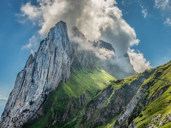 Panoramic view of rocky mountains against sky