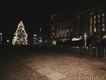 Illuminated city at night