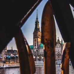 View of clock tower in city