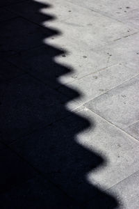 High angle view of shadow on street