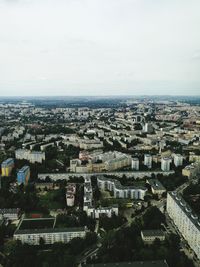 High angle view of cityscape against sky