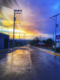 Road against sky during sunset