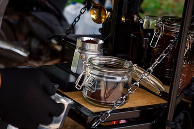 Close-up coffee jar