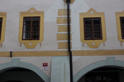 Low angle view of yellow building