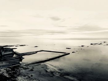 Scenic view of sea against sky at sunset