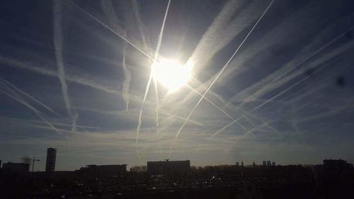 High section of cityscape against sky