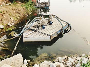 High angle view of bridge over lake