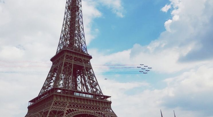 sky, cloud - sky, travel, built structure, architecture, travel destinations, city, tourism, tower, low angle view, day, nature, tall - high, the past, air vehicle, history, transportation, flying, mode of transportation, outdoors, vapor trail, spire