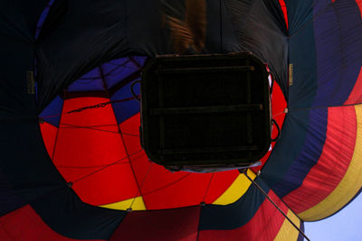 Directly below shot of hot air balloon
