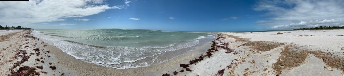 Panoramic view of beach against sky