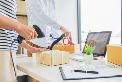 People working on table