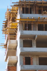 Low angle view of building at construction site