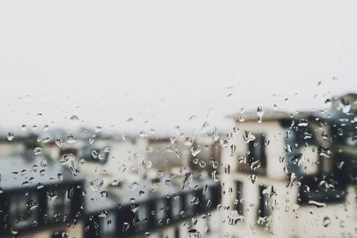 Full frame shot of wet window in rainy season