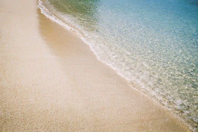 High angle view of surf on beach