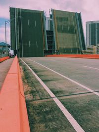 Modern building in city against sky