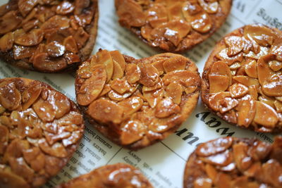 Close-up of heart shape sweet food on table