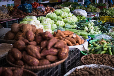 Fruits for sale at market stall