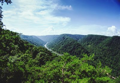 Scenic view of west virginia hills against sky