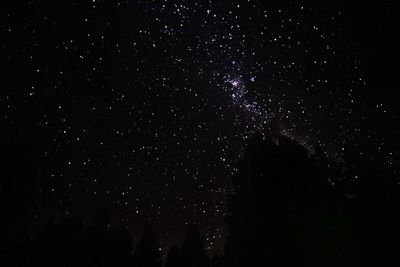 Low angle view of star field against sky at night