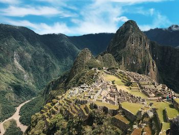 Aerial view of machu picchu