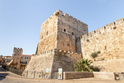 Low angle view of historic building against sky