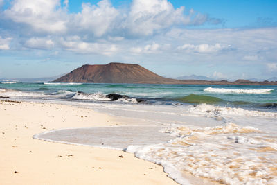Scenic view of beach against sky