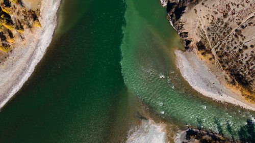 High angle view of beach