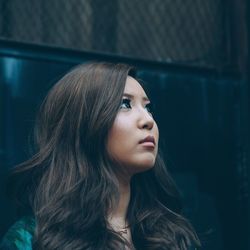 Close-up portrait of young woman